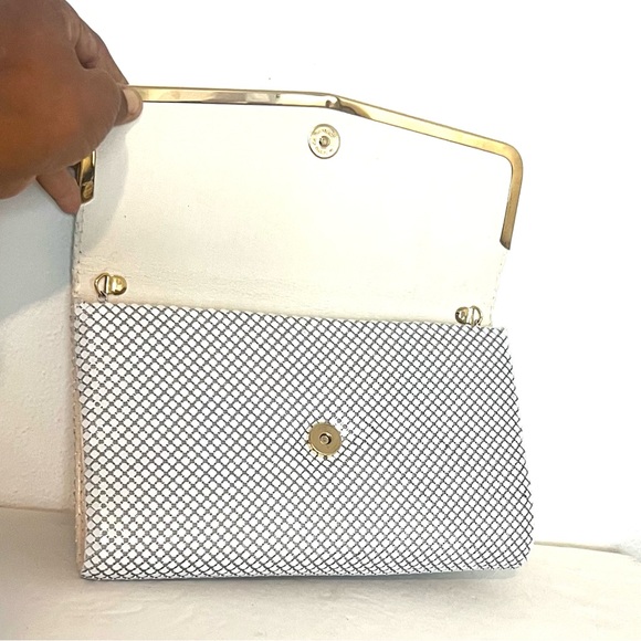 Mesh Evening Bag White Vintage Great Condition - Picture 6 of 8